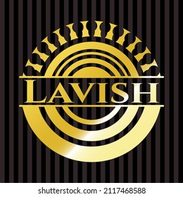 Lávaro emblema brillante. Ilustración vectorial. Detallado. 