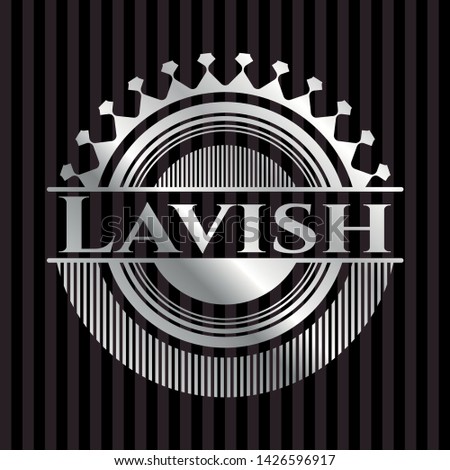 Lavish silvery shiny badge. Vector Illustration. Mosaic.