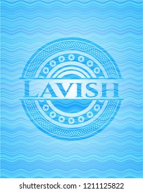 Lavish sky blue water badge background.