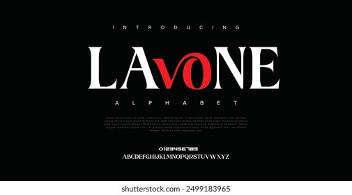 Lavone Creative font. Modern abstract digital tech font. Logo creative font, type, technology, movie, digital, music, movie. Fonts and illustration in vector format.