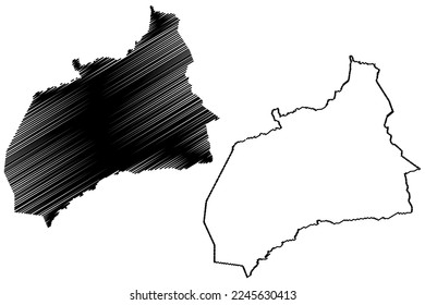 Lavras da Mangabeira municipality (Ceará state, Municipalities of Brazil, Federative Republic of Brazil) map vector illustration, scribble sketch Lavras da Mangabeira map