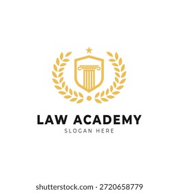 Logo Design Konzept Emblem Vorlage der Law Academy