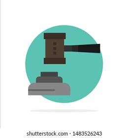 Law, Action, Auction, Court, Gavel, Hammer, Judge, Legal Abstract Circle Background Flat Color Icon