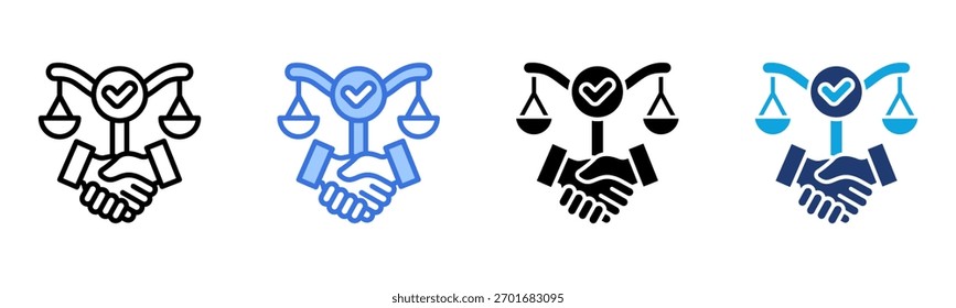 Law Agreement Symbol Multi Style Vektorgrafik