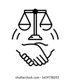 Law agreement line icon, concept sign, outline vector illustration, linear symbol.