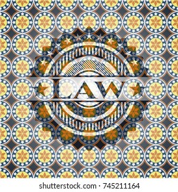 Law arabic style badge. Arabesque decoration.