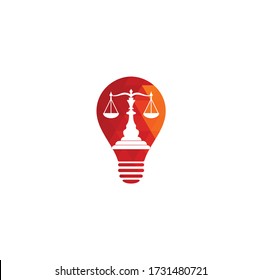 Law and Attorney bulb shape concept Logo Design. Law firm and office vector logo design. justice law and attorney logo design template	
