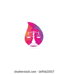 Law and Attorney drop shape concept Logo Design. Law firm and office vector logo design. justice law and attorney logo design template	