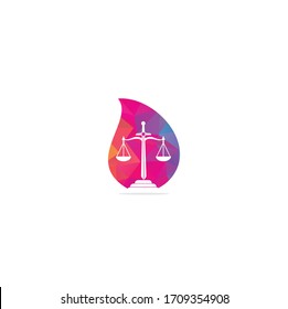 Law and Attorney drop shape concept Logo Design. Law firm and office vector logo design. justice law and attorney logo design template	