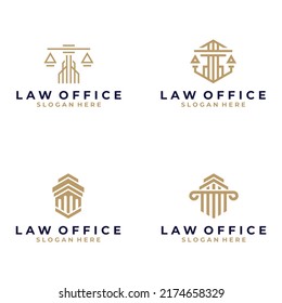 Law and Attorney Firm Logo Design Set Collection