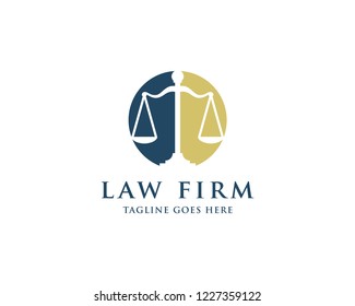 Law And Attorney Logo Design Template. Scale of Justice Symbol.