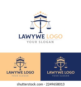 Law and attorney logo, elegant law and attorney firm vector logo design.