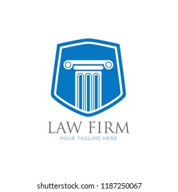 Law and Attorney Logo Template. Creative Pillar Law Concept Logo Design Template. law legal concept logo icon vector template. 