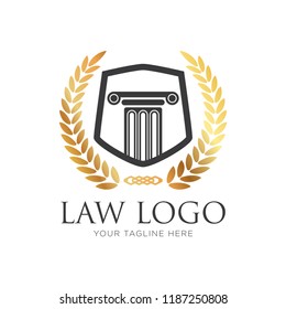 Law and Attorney Logo Template. Creative Pillar Law Concept Logo Design Template. law legal concept logo icon vector template. 