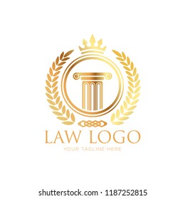 Law and Attorney Logo Template. Creative Pillar Law Concept Logo Design Template. law legal concept logo icon vector template. 