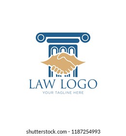 Law and Attorney Logo Template. Creative Pillar Law Concept Logo Design Template. law legal concept logo icon vector template. 