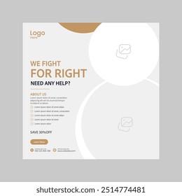 Law and attorney social media post design template