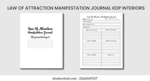 Law Of Attraction Manifestation Journal KDP Interior