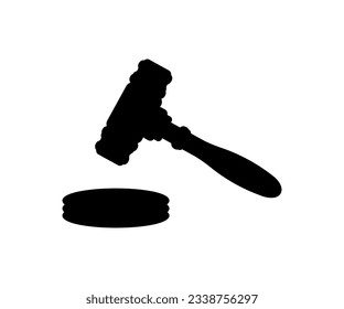 Law and authority lawyer concept, judgment gavel hammer. Gavel icon. Judge gavel. Law theme, mallet of the judge, law enforcement officers vector design and illustration. 