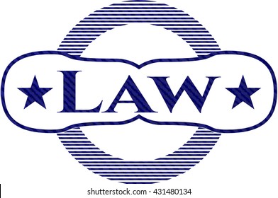 Law badge with jean texture
