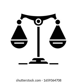 Law black icon, concept illustration, vector flat symbol, glyph sign.