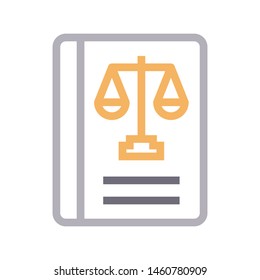 law book colour line vector icon