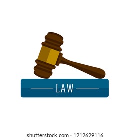 Law book with a gavel icon. Vector illustration design