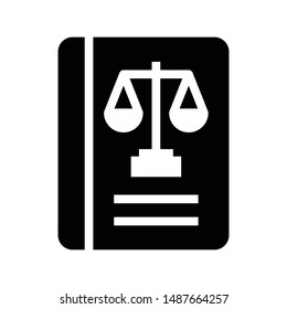law book glyph flat vector icon