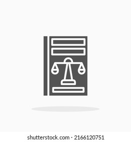 Law Book glyph icon. Can be used for digital product, presentation, print design and more.