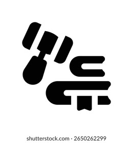 law book glyph icon. Strong and solid vector icon for websites, mobile interfaces, presentations, and visual branding. High quality and easy to edit.