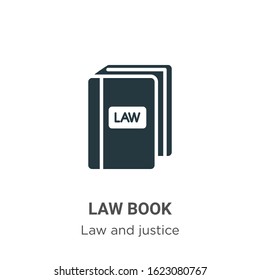 Law book glyph icon vector on white background. Flat vector law book icon symbol sign from modern law and justice collection for mobile concept and web apps design.