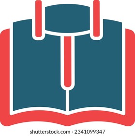 Law Book Glyph Two Color Icon For Personal And Commercial Use.
