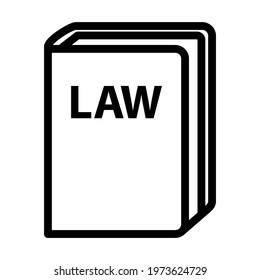 Law Book Icon. Editable Bold Outline Design. Vector Illustration.