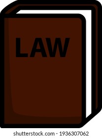 Law Book Icon. Editable Thick Outline With Color Fill Design. Vector Illustration.