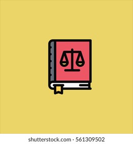 Law Book Icon Flat Design