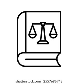 Law book icon Isolated flat vector in outline