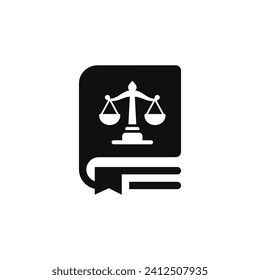 Law book icon isolated on white background