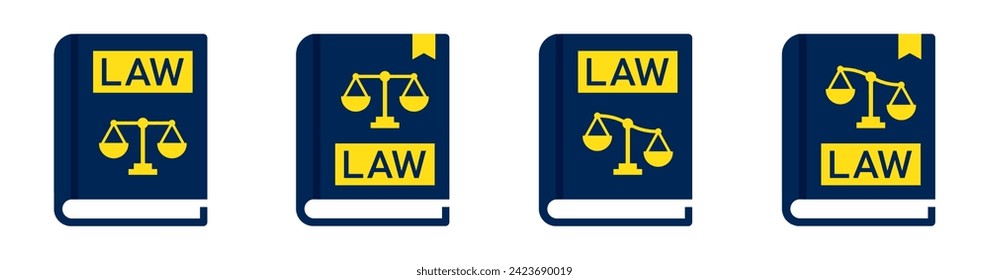 Law book icon, Justice book icon, vector illustration