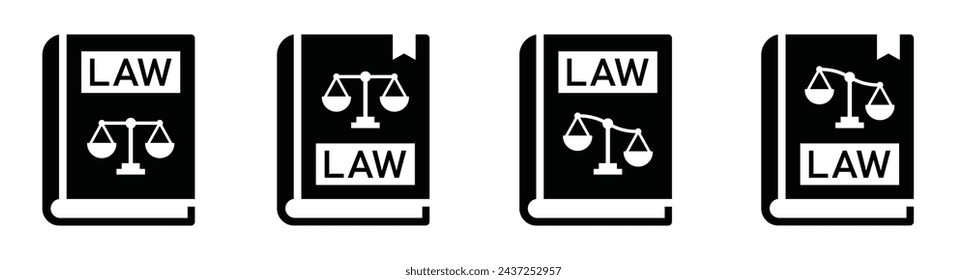 Law book icon, Justice book icon, vector illustration