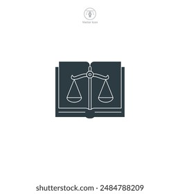 Law Book Icon. Legal and Law theme symbol vector illustration isolated on white background