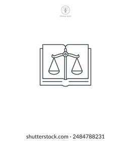 Law Book Icon. Legal and Law theme symbol vector illustration isolated on white background
