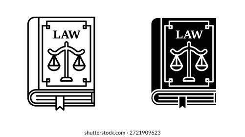 Law book icon. Line with editable stroke and flat for Web