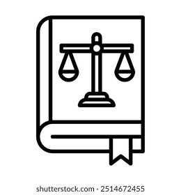 Law Book icon line vector illustration
