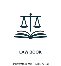 Law Book icon. Monochrome simple element from civil rights collection. Creative Law Book icon for web design, templates, infographics and more