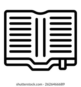 Law book icon. Outline law book vector icon for web design isolated on white background