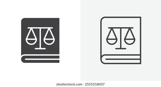 Law book icon. outlined vector style.