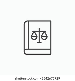 Icono del libro de leyes en color negro