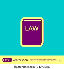 law book icon. set of laws. symbol of justice