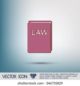 law book icon. set of laws. symbol of justice