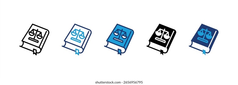 Law Book icon set multiple style collection